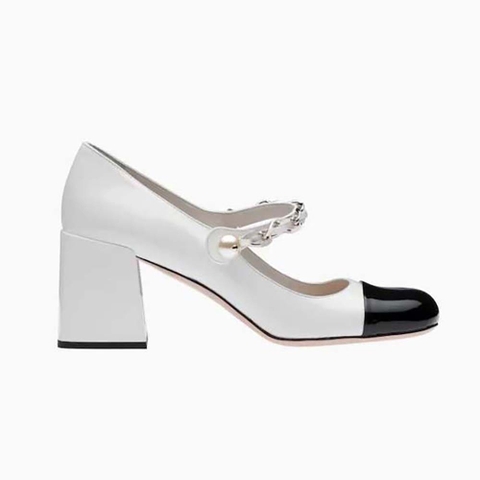 GIÀY Miu Miu Women Patent Leather Pumps in 65 mm Heel Height-White