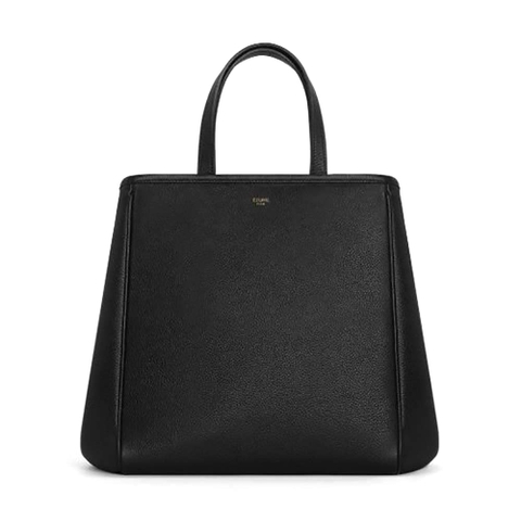 TÚI Celine Women Small Folded Cabas in Grained Calfskin-Black
