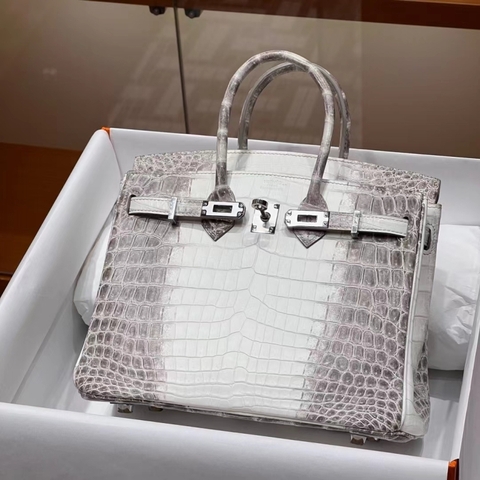 Túi Hermes Birkin Himalaya Niloticus da cá sấu bạch tạng 25CM Handmade khâu tay(Giá liên hệ)