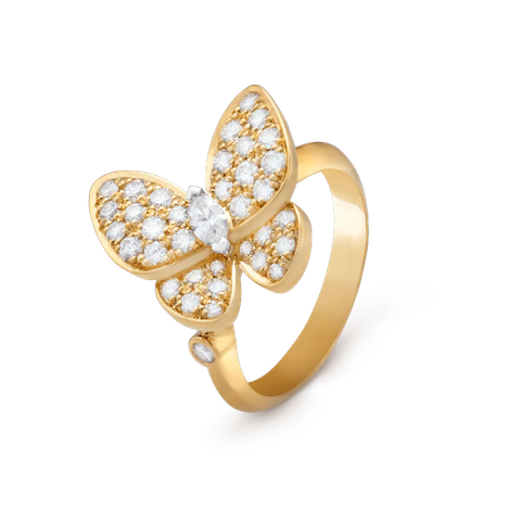 NHẪN VAN CLEEF & ARPELS SOCRATE RING 1 FLOWER DIAMOND 18K WHITE GOLD