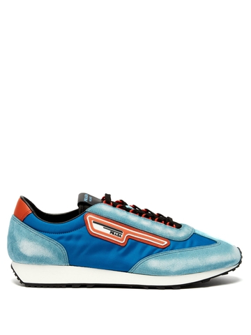 GIÀY PRADA  Milano suede and nylon low-top trainers