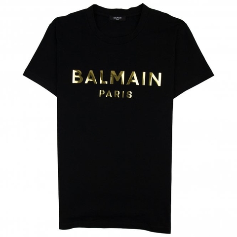 ÁO BALMAIN Metallic Logo T-Shirt Black