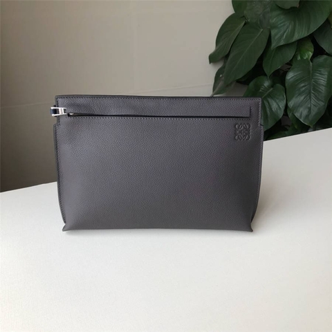 Túi LOEWE ladies clutch bag new pebbled leather T Pouch handbag Elephant and Blue