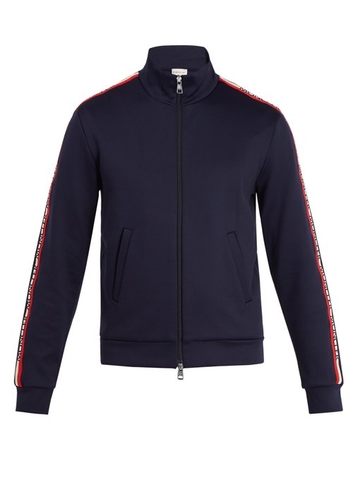 ÁO MONCLER  Hooded logo-stripe jersey jacket