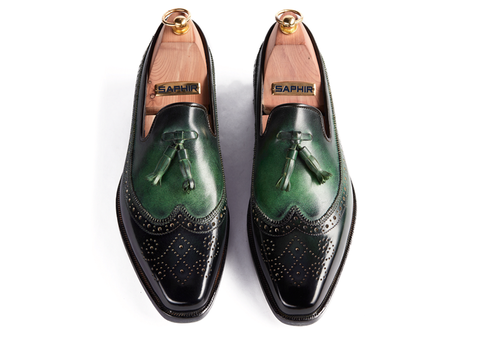 HENDERSON SHOES PERSONALIZATION THE EMERALD LOAFER PAINTING HANDCRAFTED SHOES