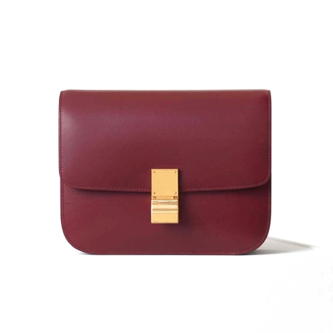 TÚI Celine Medium Classic Bag in Box Calfskin Leather-Red