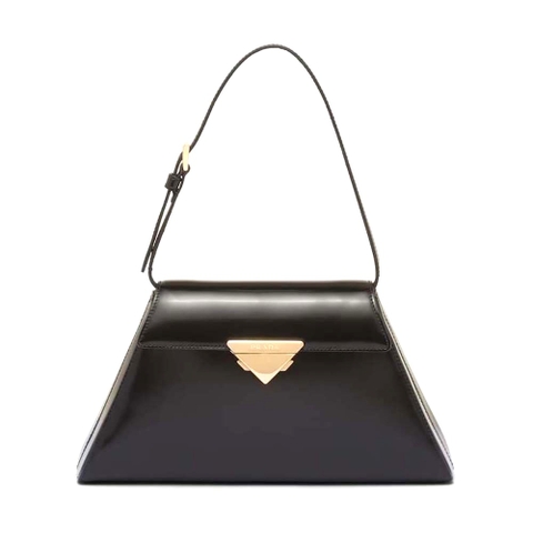 TÚI Prada Women Medium Brushed Leather Handbag-Black
