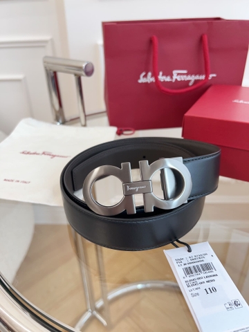 DÂY LƯNG Salvatore Ferragamo Adjustable Gancini Belt Khóa bạc