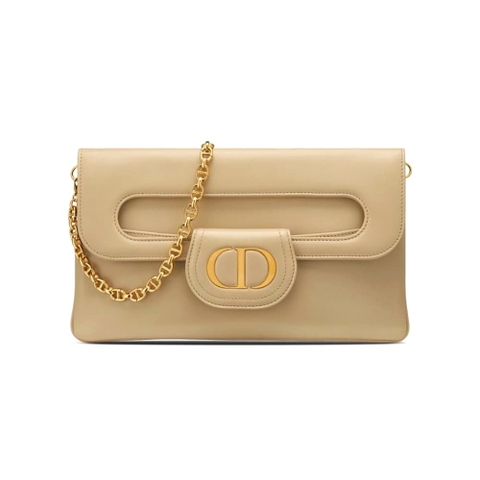 TÚI Dior Women Medium Diordouble Bag Smooth Calfskin-Beige Top Quality