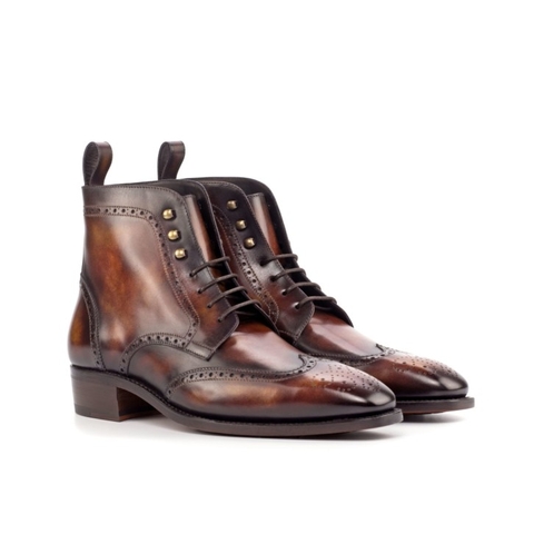 HENDERSON SHOES PERSONALIZATION RUSSO Heel Patina Brogue Boots HANDCRAFTED SHOES