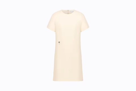 VÁY DIOR STRAIGHT DRESS White Wool and Silk