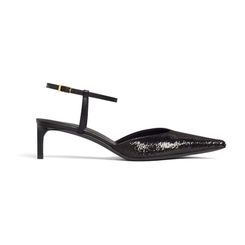 GIÀY Celine Women Kitten in Sequins and Calfskin-Black