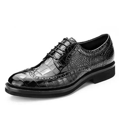Giày da cá sấu cổ điển buộc dây giày Wingtip Brogues