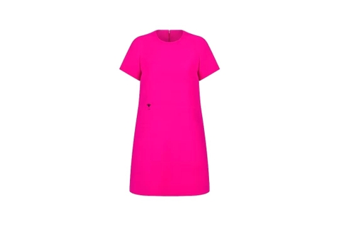 VÁY DIOR STRAIGHT DRESS Rani Pink Wool and Silk