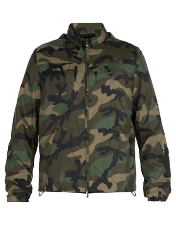 ÁO VALENTINO Camouflage-print windbreaker jacket