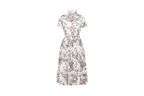 VÁY DIOR MID-LENGTH SHIRT DRESS SPRING FLOWER