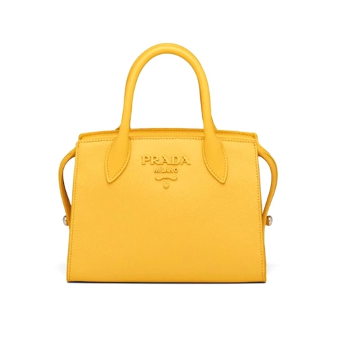 TÚI Prada Women Saffiano Leather Prada Monochrome Bag-Yellow