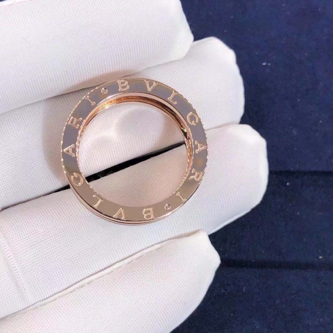 NHẪN BVLGARI B.zero1 Rock 2-band Ring in 18kt Rose Gold with Studded