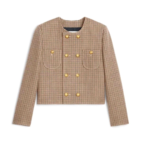 ÁO Miu Miu Women Chelsea Jacket in Double Houndstooth Wool