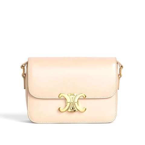 TÚI Celine Women Teen Triomphe Bag in Shiny Calfskin-Sandy