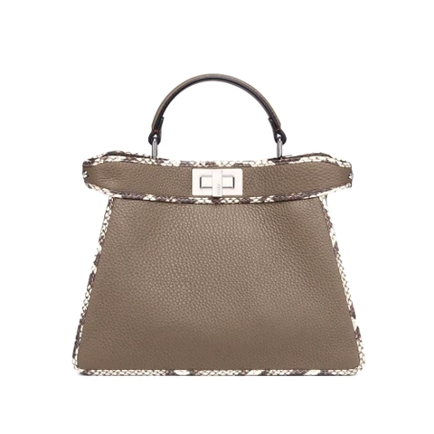 TÚI FENDI Women Peekaboo Iseeu Small Gray Full Grain Leather and Elaphe Bag