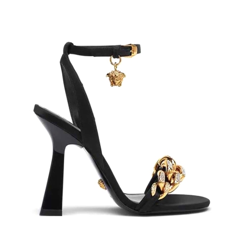 GIÀY Versace Women Medusa Chain High Heel Sandals-Black