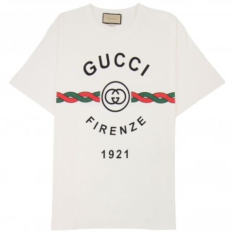 ÁO GUCCI Firenze 1921 Cotton Jersey White