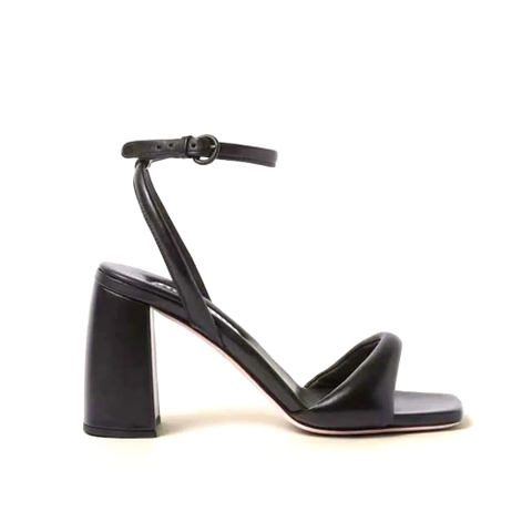 DÉP SANDALS Miu Miu Women Padded Leather Sandals in 85 mm Heel Height-Black