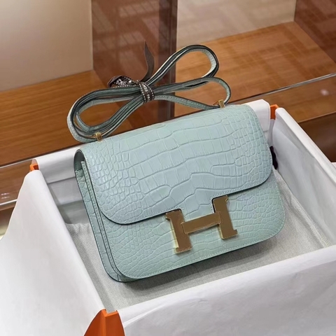 TÚI HERMES Constance Vert Peace Niloticus Crocodile Leather da cá sấu 19CM(giá liên hệ)