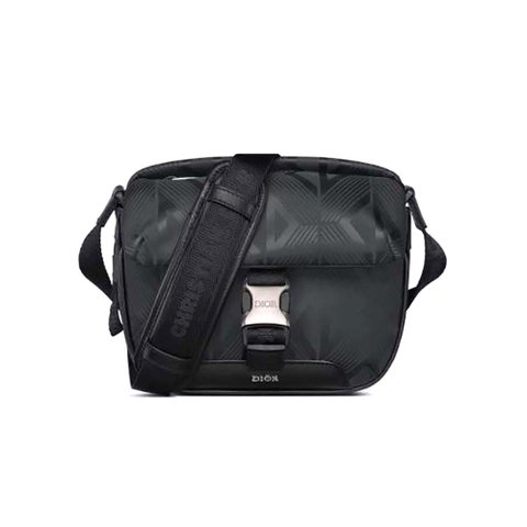 TÚI Dior Men Explorer Pouch with Strap Black CD Diamond Mirage Ski Capsule Nylon