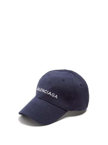 MŨ LƯỠI TRAI BALENCIAGA Logo-embroidered cotton cap