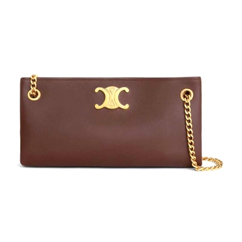 TÚI Celine Women Medium Newspaper Bag in Supple Calfskin-Maroon