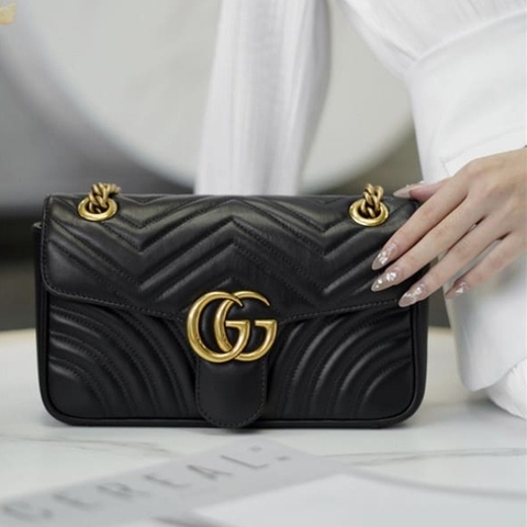 TÚI Gucci Marmont small matelasse shoulder bag black Top Quality