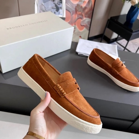 GIÀY BRUNELLO CUCINELLI Suede Brown loafer shoes