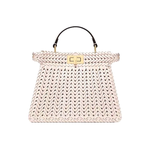 TÚI Fendi Women Peekaboo ISeeU Petite White Padded Calfskin Leather Bag