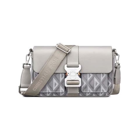 TÚI DIOR Gray CD Diamond Canvas and Smooth Calfskin