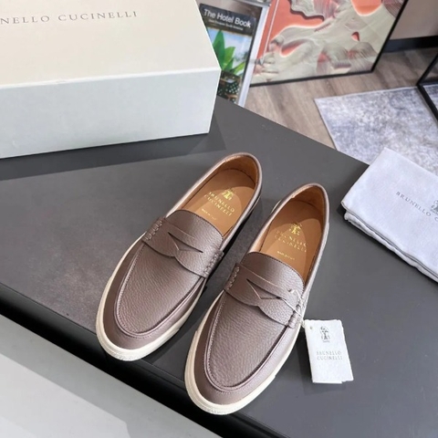 GIÀY BRUNELLO CUCINELLI Leather Light Brown loafer shoes