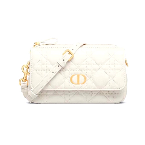 TÚI Dior Women Caro Pouch Latte Supple Cannage Calfskin