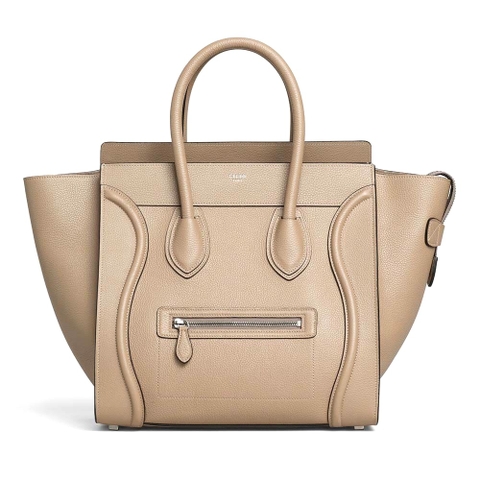 TÚI Celine Women Mini Luggage Handbag in Baby Drummed Calfskin-Sandy