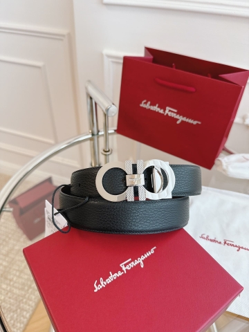 DÂY LƯNG Salvatore Ferragamo Adjustable Gancini Belt Khóa bạc
