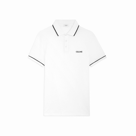 ÁO CELINE LOGO POLO SHIRT WHITE