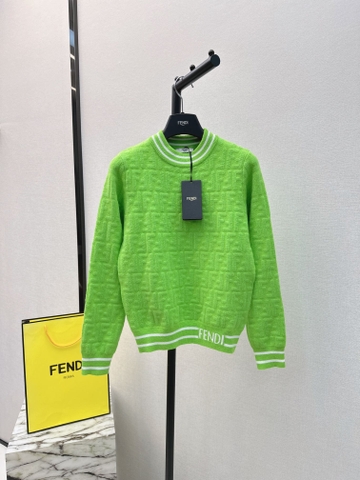 ÁO FENDI Jacquard FF Green Sweater