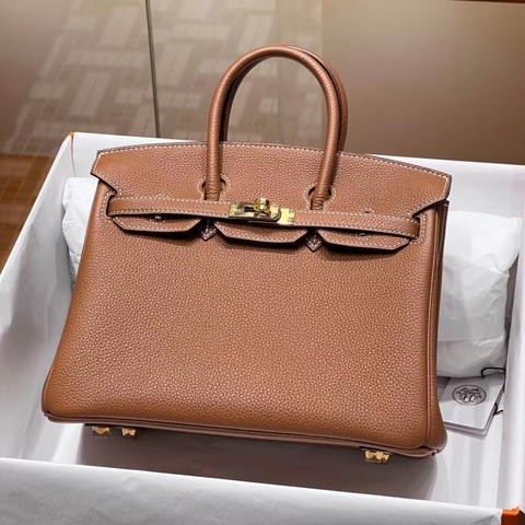 Túi Hermes Birkin Brown Togo 25CM Handmade khâu tay(Giá liên hệ)