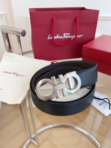 DÂY LƯNG Salvatore Ferragamo Adjustable Gancini Belt Khóa bạc