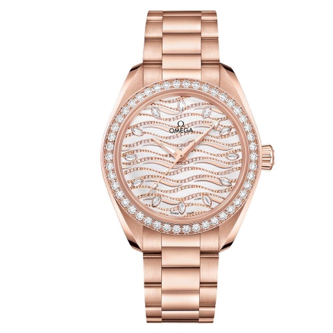 ĐỒNG HỒ OMEGA Seamaster Aqua Terra 18ct Sedna Gold Automatic Diamond Ladies Watch