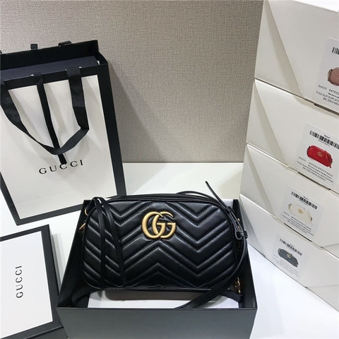 TÚI Gucci GG marmont small matelasse shoulder bag black Top Quality