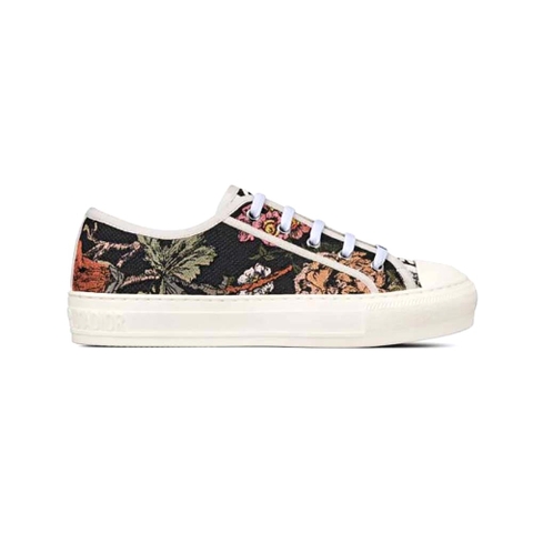 GIÀY Dior Women Walk’N’Dior Sneaker Black Multicolor Cotton with Dior Jardin Botanique Embroidery