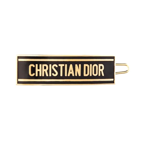 Kẹp tóc Dior-ID Barrette Gold-Finish Metal and Black Lacquer