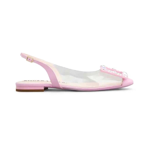 GIÀY Roger Vivier Women Gommettine Strass Buckle Slingback Ballerinas in PVC-Pink