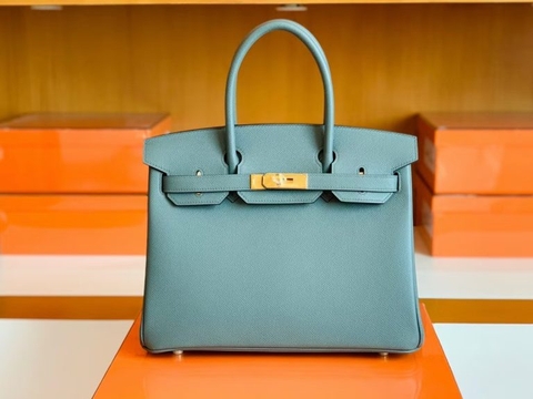 Túi Hermes Birkin Epsom Almond green Gold Hardware Handmade khâu tay 30cm
